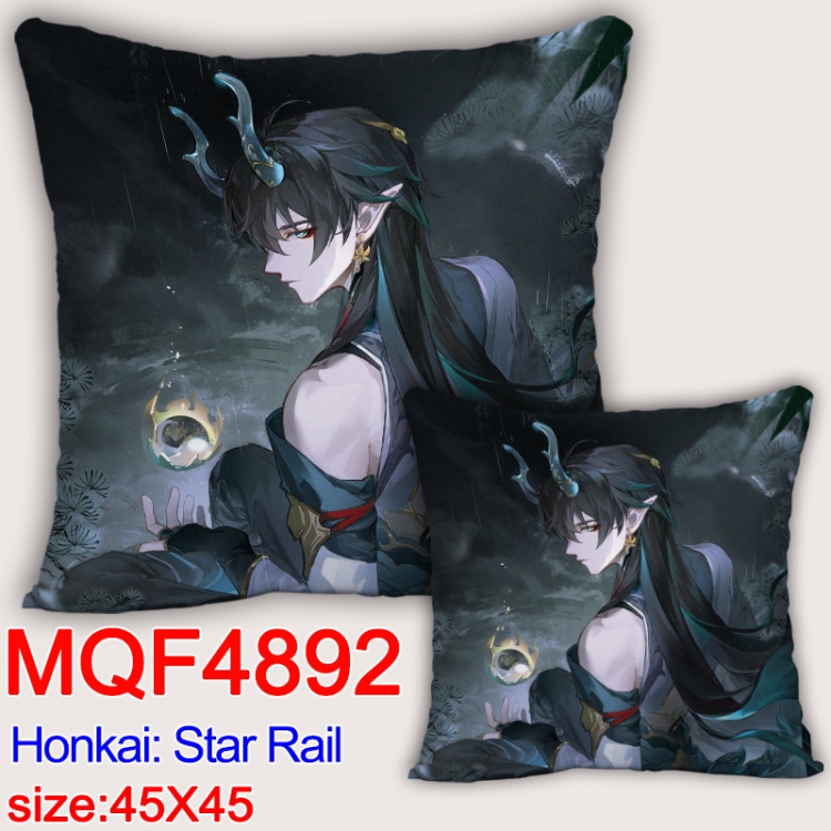 Honkai: Star Rail Anime square full-color pillow cushion 45X45CM NO FILLING  MQF-4892