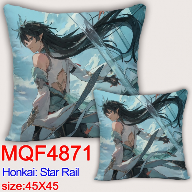 Honkai: Star Rail Anime square full-color pillow cushion 45X45CM NO FILLING  MQF-4871