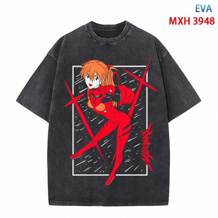 EVA Anime peripheral pure cotton washed and worn T-shirt from S to 4XL  MXH-3948