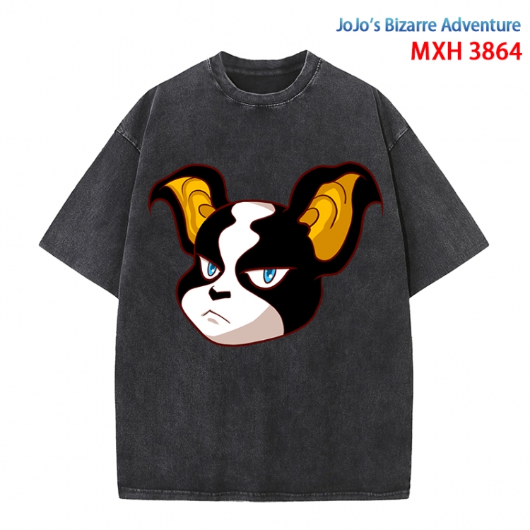 JoJos Bizarre Adventure Anime peripheral pure cotton washed and worn T-shirt from S to 4XL MXH-3864
