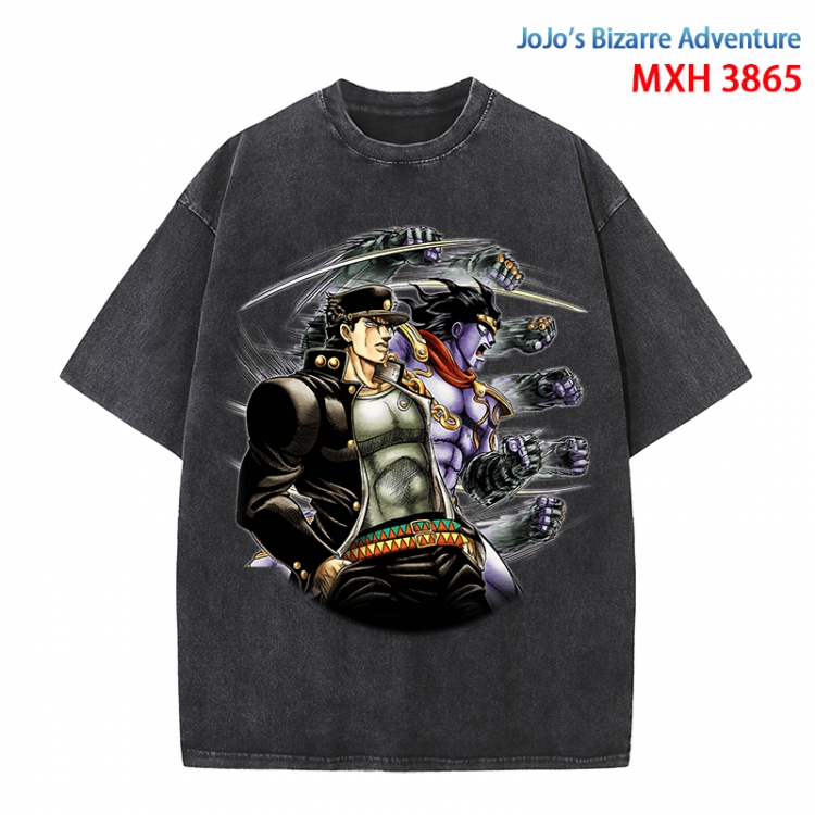 JoJos Bizarre Adventure Anime peripheral pure cotton washed and worn T-shirt from S to 4XL  MXH-3865