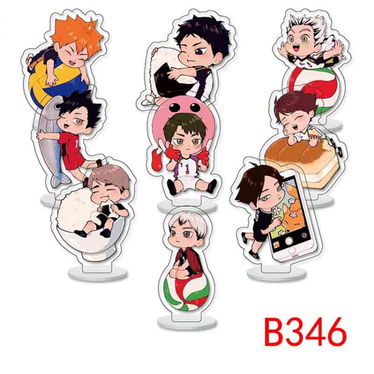 Haikyuu!! Anime Character acrylic Small Standing Plates  Keychain 6cm a set of 9 B346