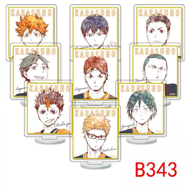 Haikyuu!! Anime Character acrylic Small Standing Plates  Keychain 6cm a set of 9 B343
