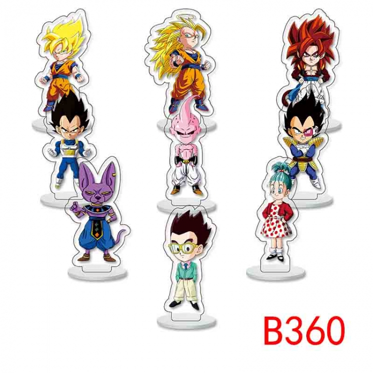 DRAGON BALL Anime Character acrylic Small Standing Plates  Keychain 6cm a set of 9 B360