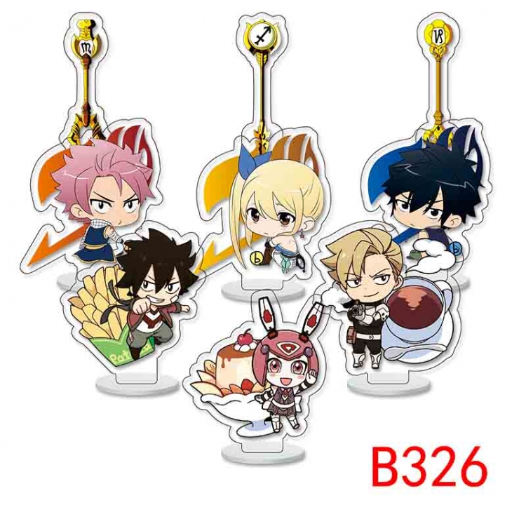 Fairy tail Anime Character acrylic Small Standing Plates  Keychain 6cm a set of 9 B326
