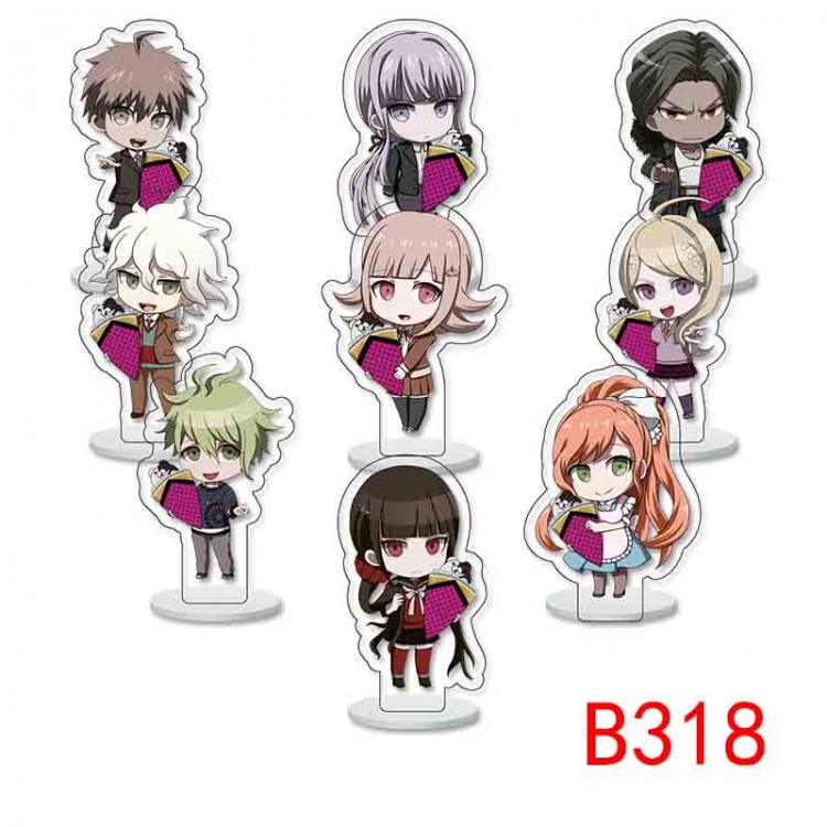 Dangan-Ronpa Anime Character acrylic Small Standing Plates  Keychain 6cm a set of 9 B318