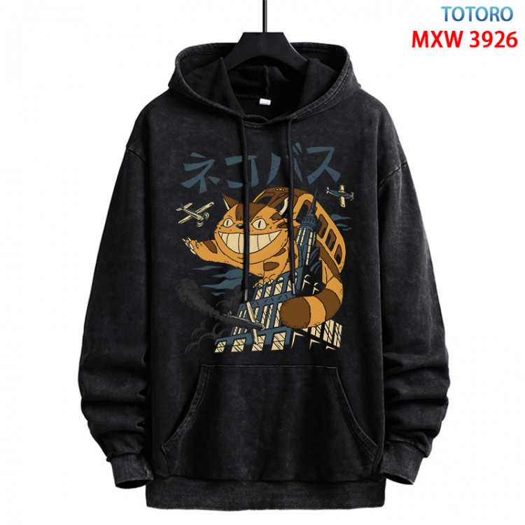 TOTORO Anime peripheral washing and worn-out pure cotton sweater from S to 3XL MXW-3926-1