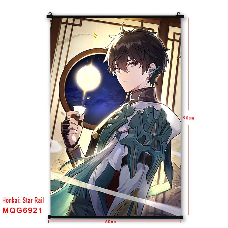 Honkai: Star Rail Anime black Plastic rod Cloth painting Wall Scroll 60X90CM  MQG-6921