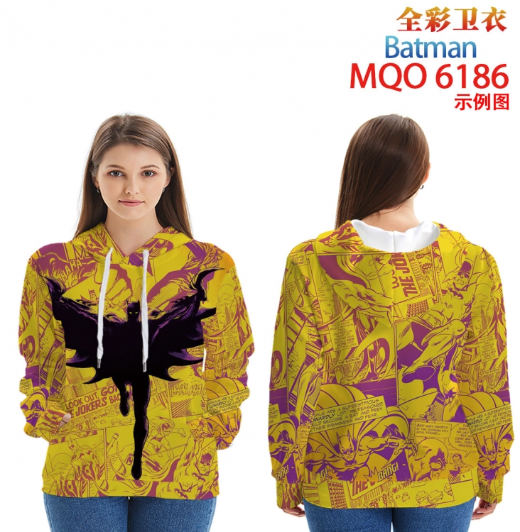 Batman Long Sleeve Hooded Full Color Patch Pocket Sweatshirt from XXS to 4XL  MQO 6186