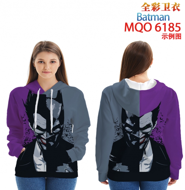 Batman Long Sleeve Hooded Full Color Patch Pocket Sweatshirt from XXS to 4XL  MQO 6185