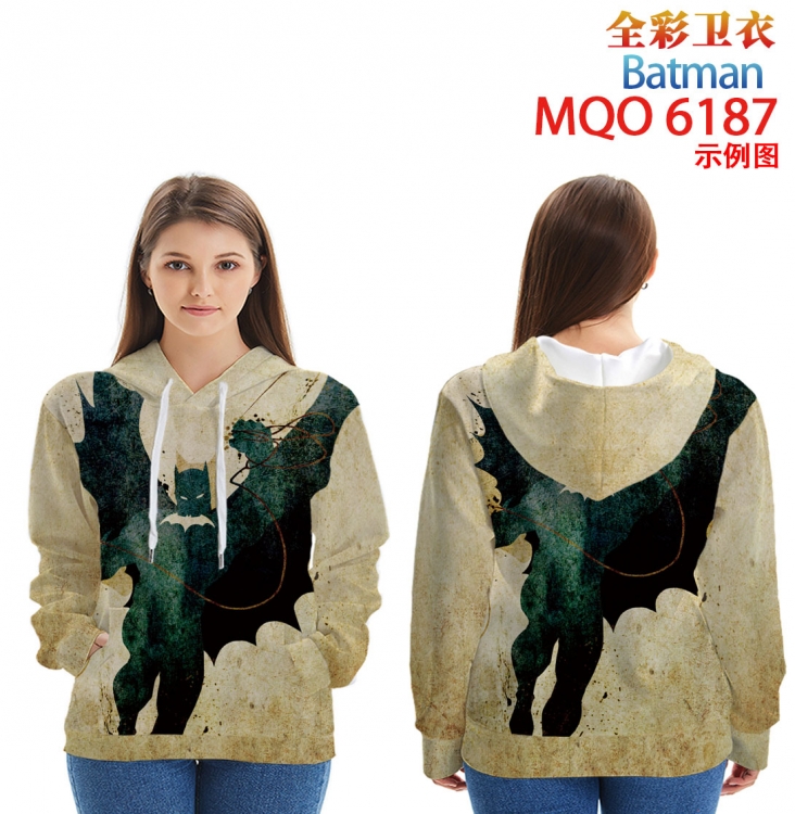 Batman Long Sleeve Hooded Full Color Patch Pocket Sweatshirt from XXS to 4XL MQO 6187