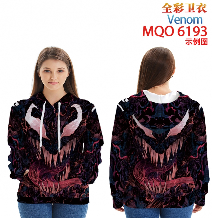 Venom Long Sleeve Hooded Full Color Patch Pocket Sweatshirt from XXS to 4XL MQO 6193