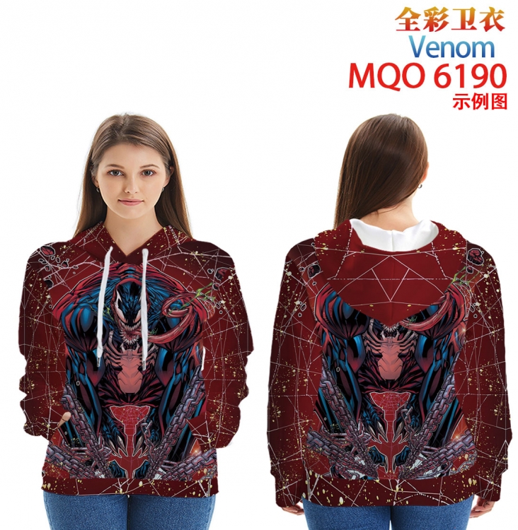Venom Long Sleeve Hooded Full Color Patch Pocket Sweatshirt from XXS to 4XL MQO 6190