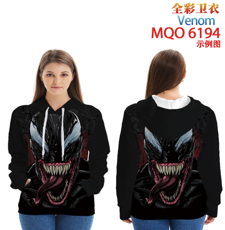 Venom Long Sleeve Hooded Full Color Patch Pocket Sweatshirt from XXS to 4XL  MQO 6194