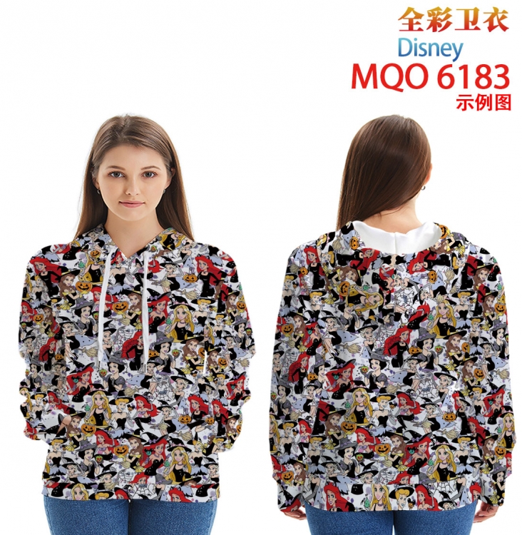 Disney Long Sleeve Hooded Full Color Patch Pocket Sweatshirt from XXS to 4XL MQO 6183