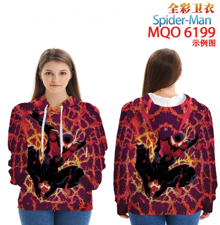Spiderman Long Sleeve Hooded Full Color Patch Pocket Sweatshirt from XXS to 4XL MQO 6199