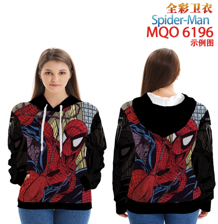 Spiderman Long Sleeve Hooded Full Color Patch Pocket Sweatshirt from XXS to 4XL MQO 6196