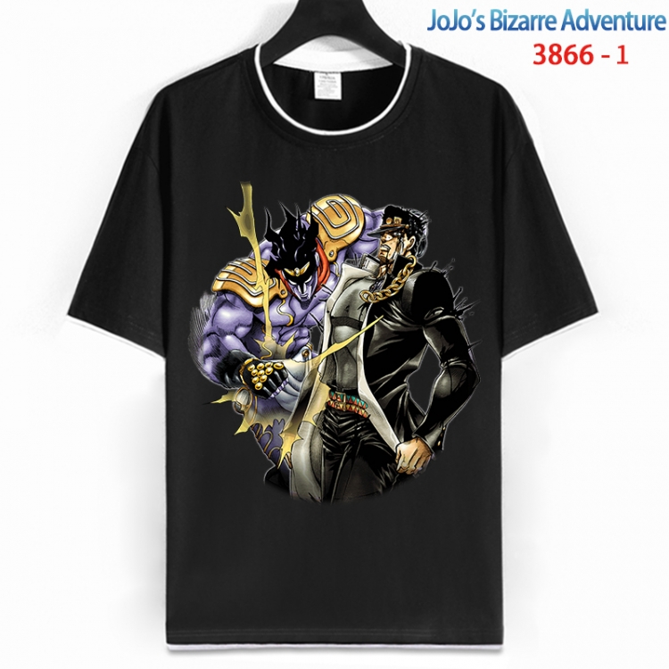 JoJos Bizarre Adventure Cotton crew neck black and white trim short-sleeved T-shirt from S to 4XL  HM-3866-1