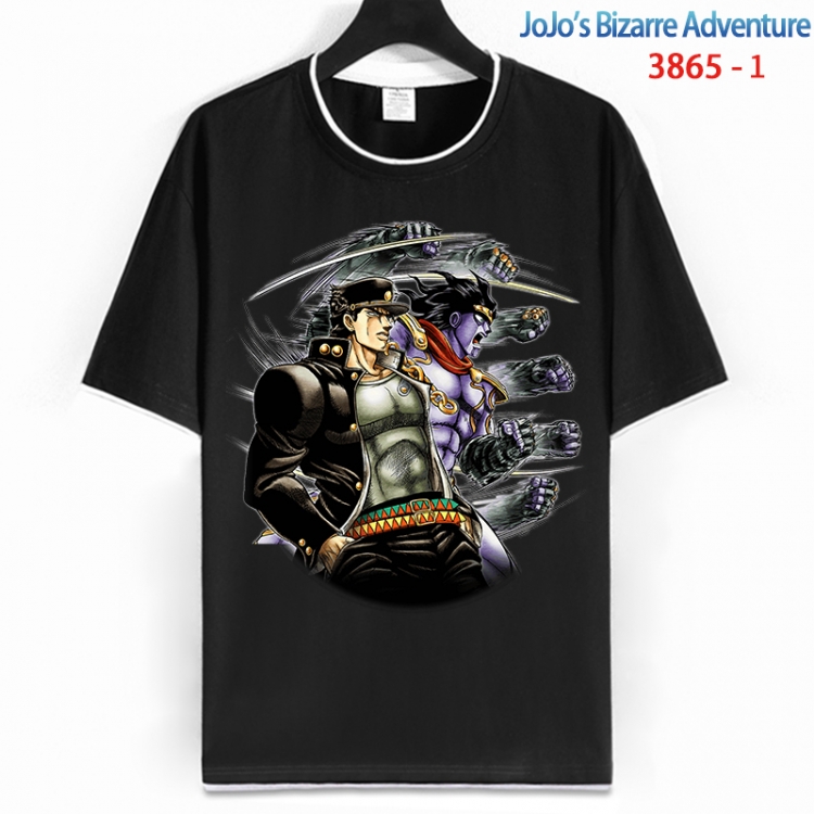 JoJos Bizarre Adventure Cotton crew neck black and white trim short-sleeved T-shirt from S to 4XL HM-3865-1