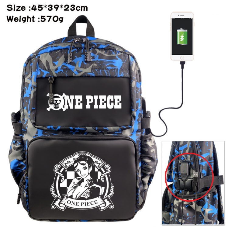 One Piece Anime waterproof nylon camouflage backpack School Bag 45X39X23CM