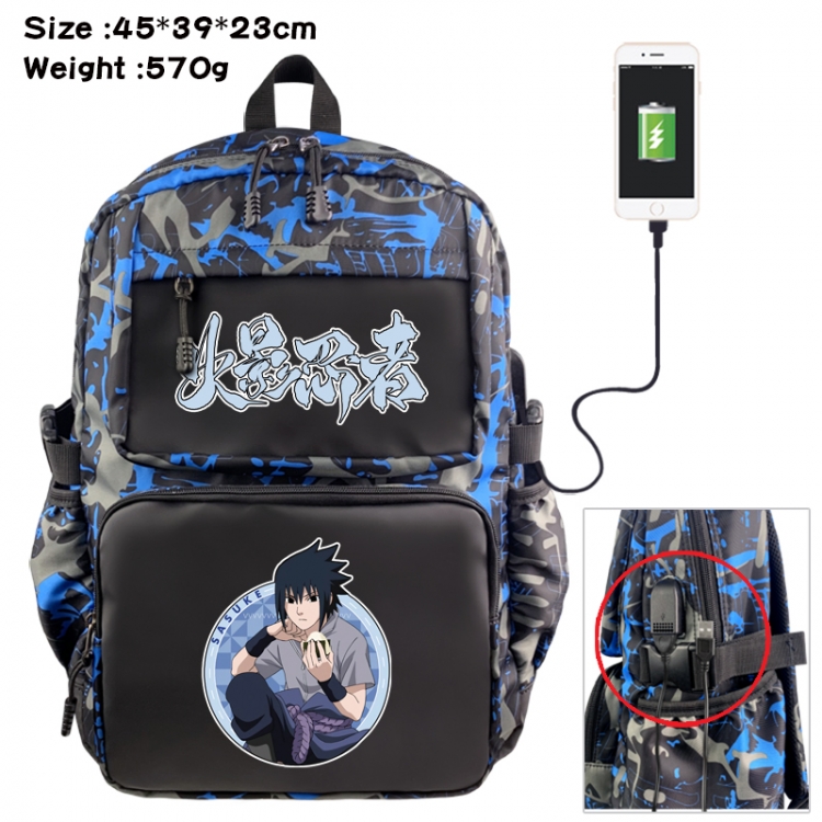 Naruto Anime waterproof nylon camouflage backpack School Bag 45X39X23CM