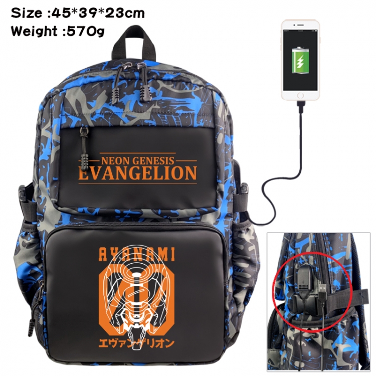 EVA Anime waterproof nylon camouflage backpack School Bag 45X39X23CM