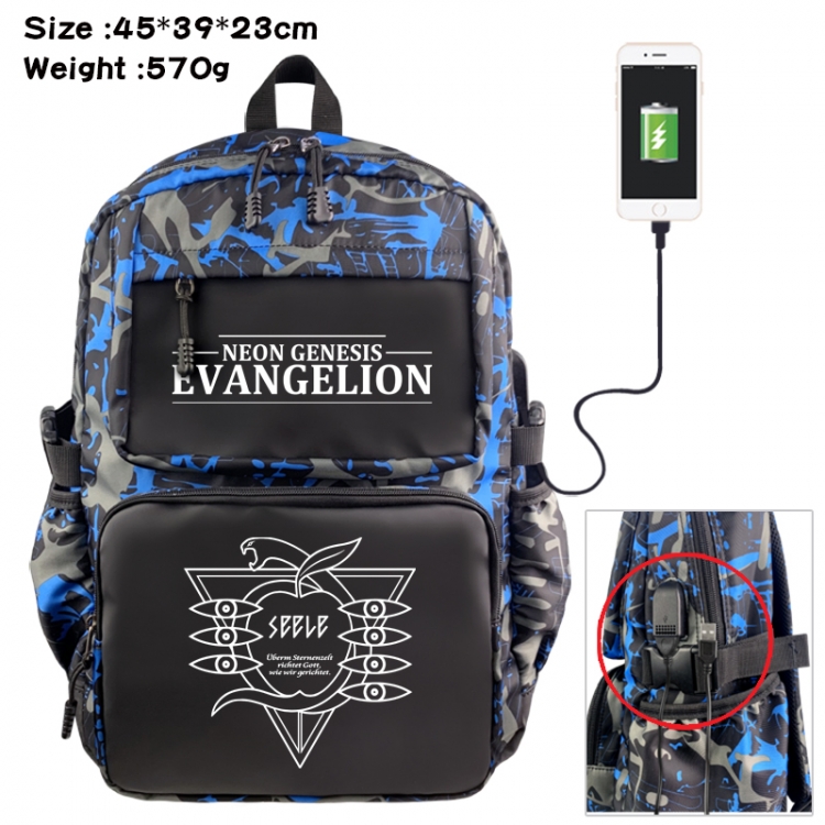 EVA Anime waterproof nylon camouflage backpack School Bag 45X39X23CM