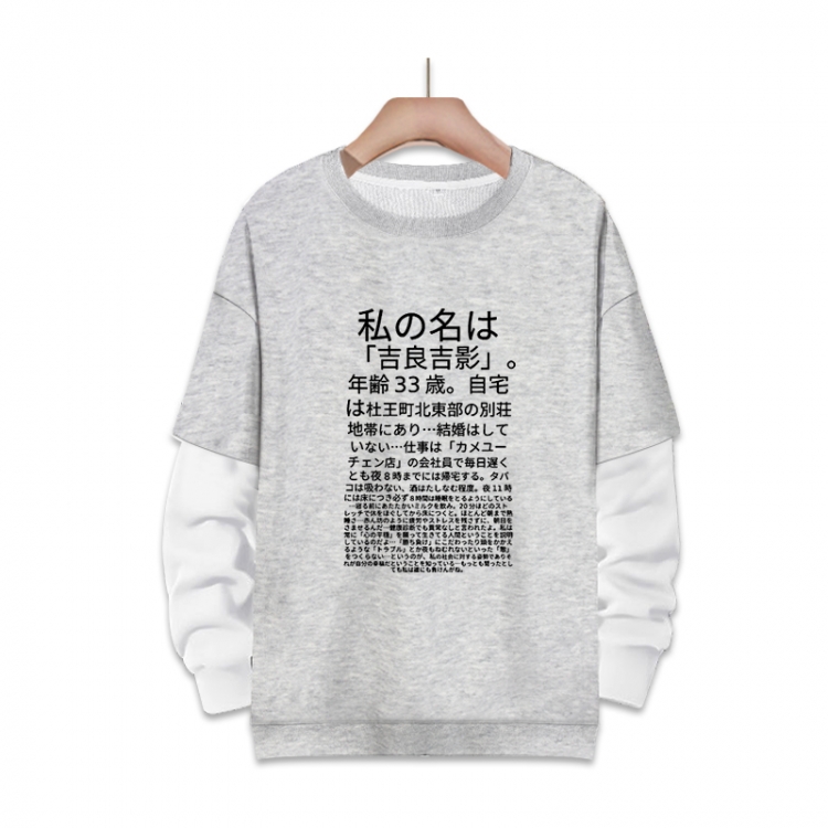 JoJos Bizarre Adventure Anime fake two-piece thick round neck sweater from S to 3XL