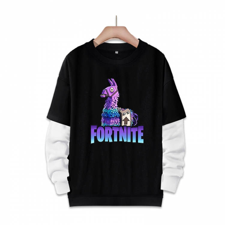 Fortnite Anime fake two-piece thick round neck sweater from S to 3XL