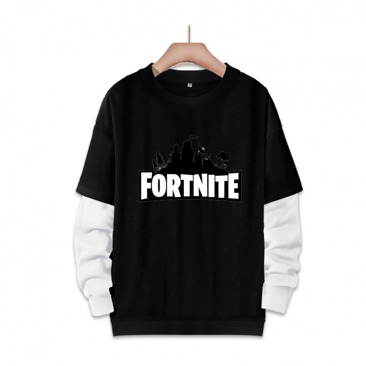 Fortnite Anime fake two-piece thick round neck sweater from S to 3XL