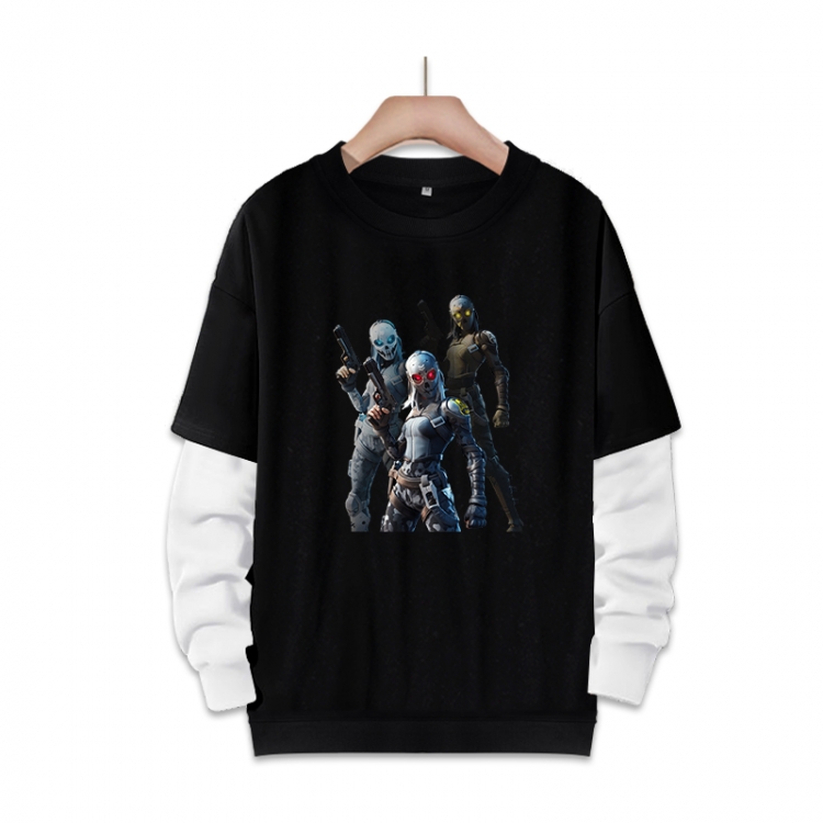 Fortnite Anime fake two-piece thick round neck sweater from S to 3XL