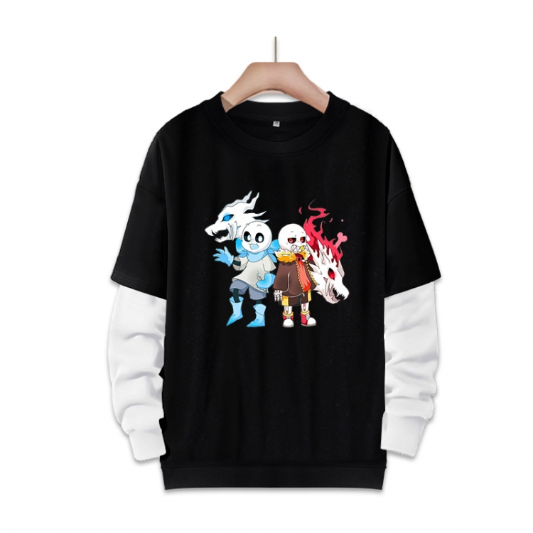 Undertale Anime fake two-piece thick round neck sweater from S to 3XL