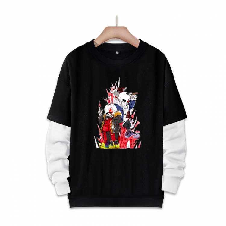 Undertale Anime fake two-piece thick round neck sweater from S to 3XL