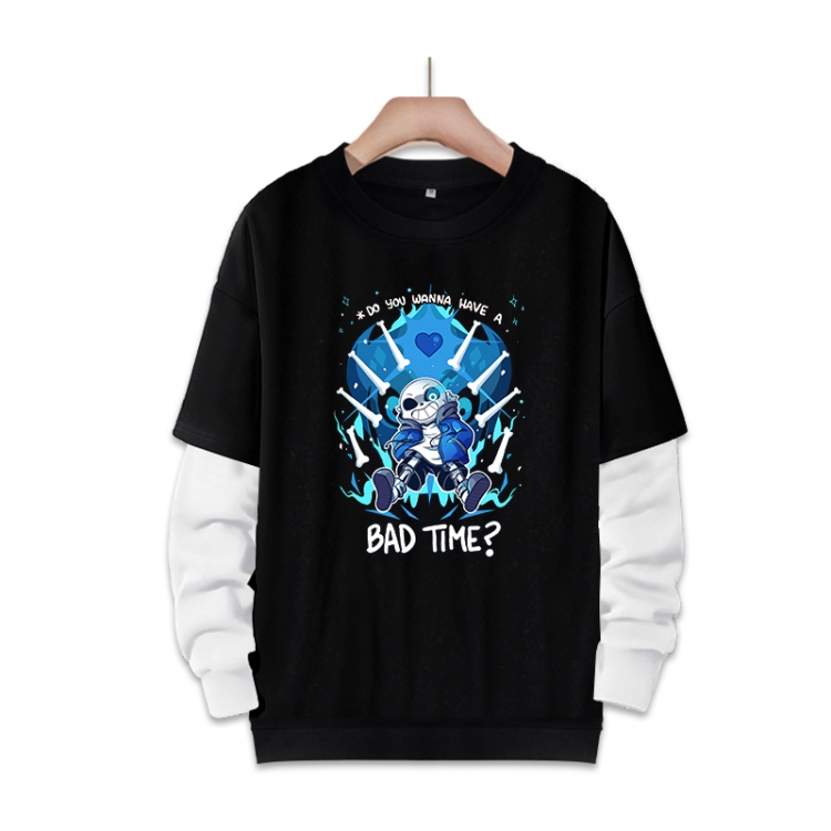 Undertale Anime fake two-piece thick round neck sweater from S to 3XL