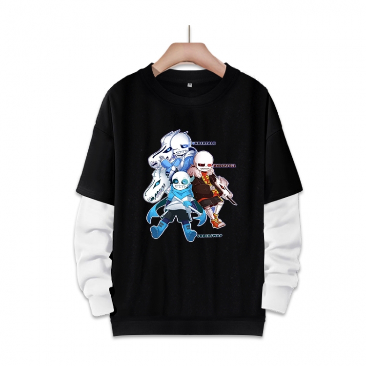 Undertale Anime fake two-piece thick round neck sweater from S to 3XL