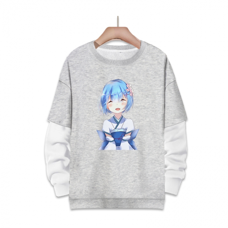 Re:Zero kara Hajimeru Isekai Seikatsu Anime fake two-piece thick round neck sweater from S to 3XL