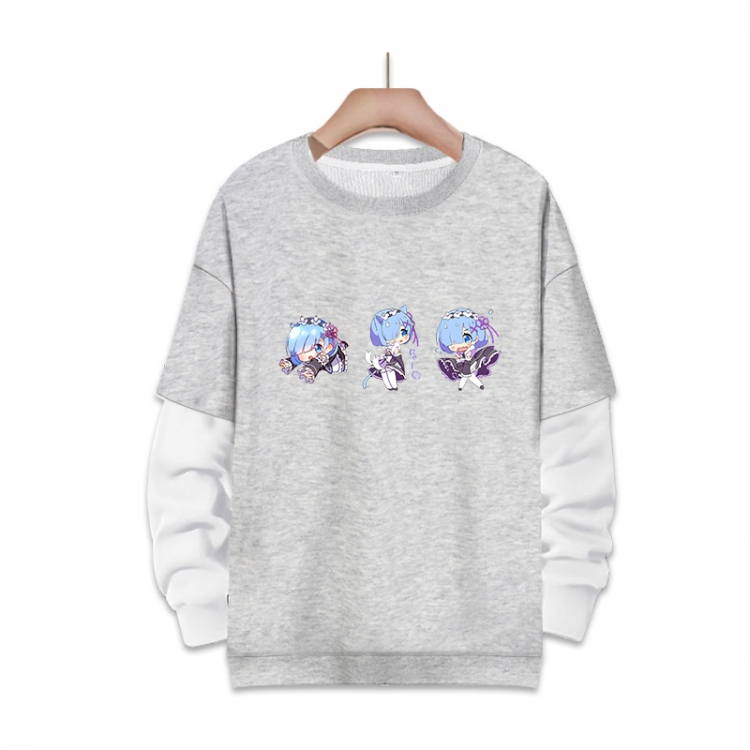 Re:Zero kara Hajimeru Isekai Seikatsu Anime fake two-piece thick round neck sweater from S to 3XL