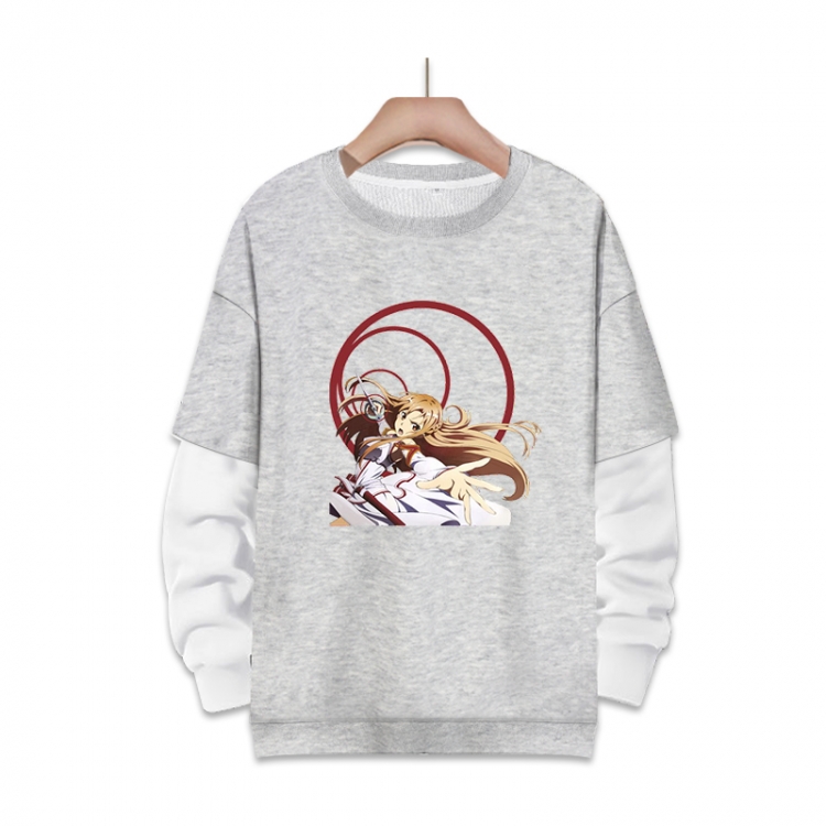 Sword Art Online Anime fake two-piece thick round neck sweater from S to 3XL