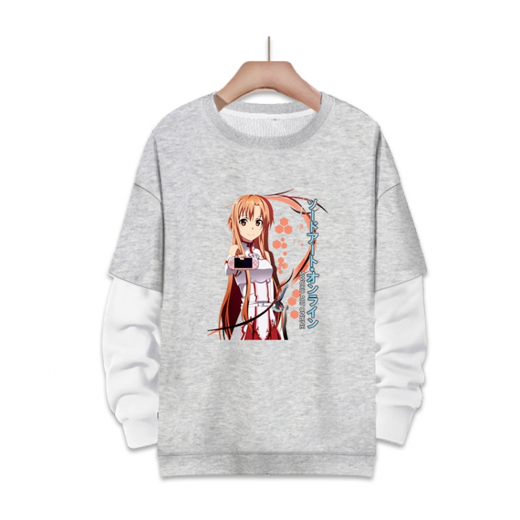 Sword Art Online Anime fake two-piece thick round neck sweater from S to 3XL