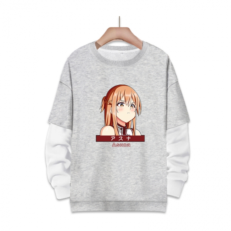 Sword Art Online Anime fake two-piece thick round neck sweater from S to 3XL