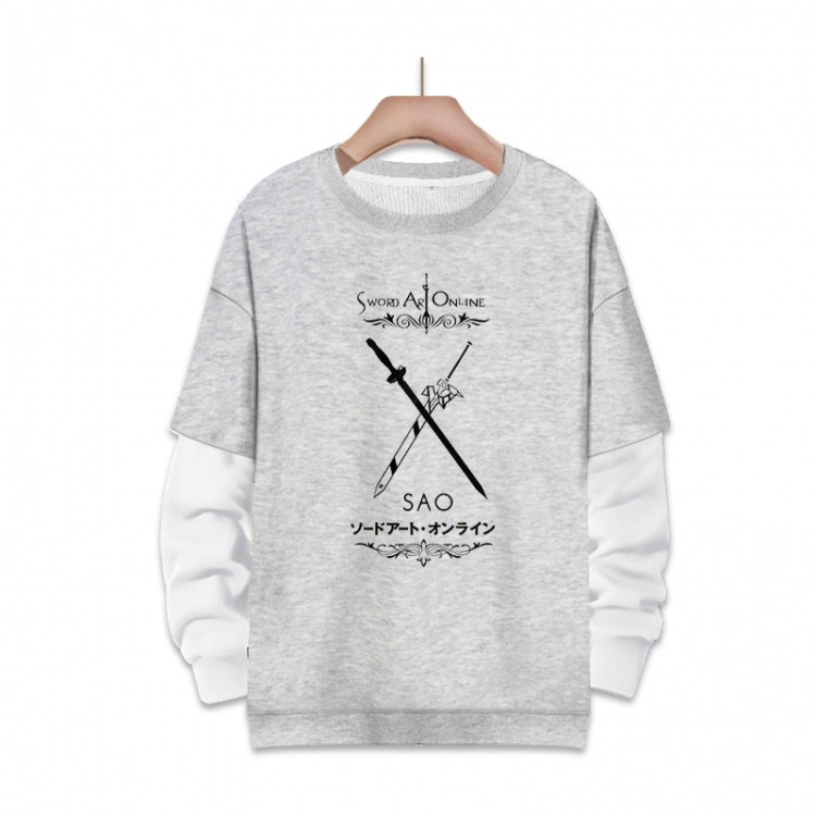 Sword Art Online Anime fake two-piece thick round neck sweater from S to 3XL