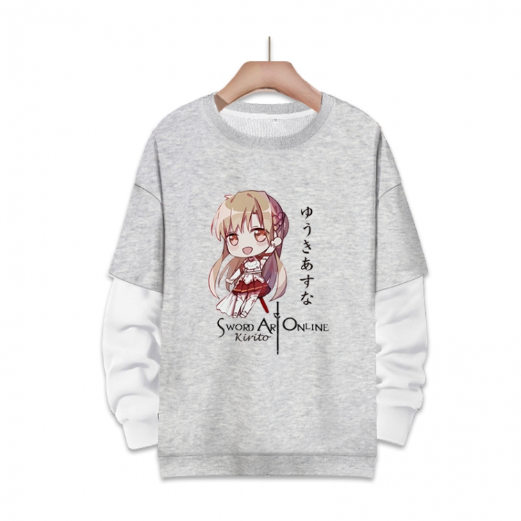 Sword Art Online Anime fake two-piece thick round neck sweater from S to 3XL