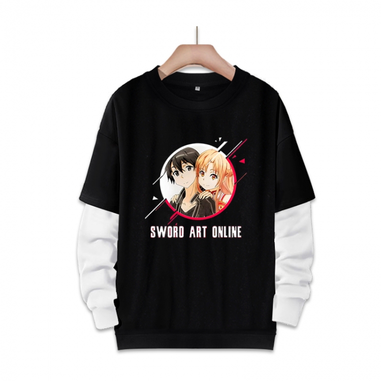 Sword Art Online Anime fake two-piece thick round neck sweater from S to 3XL