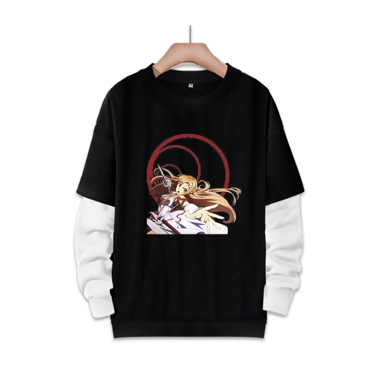 Sword Art Online Anime fake two-piece thick round neck sweater from S to 3XL