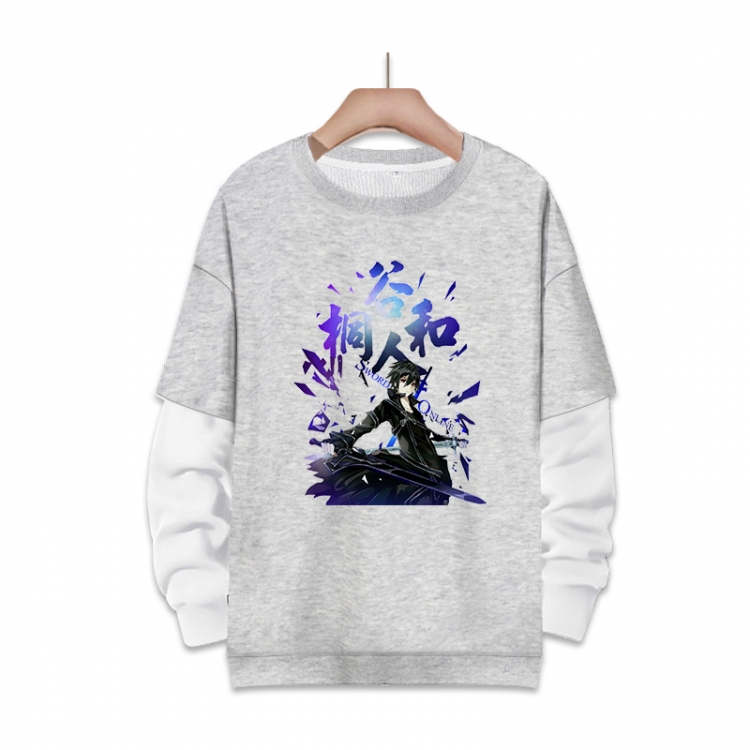 Sword Art Online Anime fake two-piece thick round neck sweater from S to 3XL