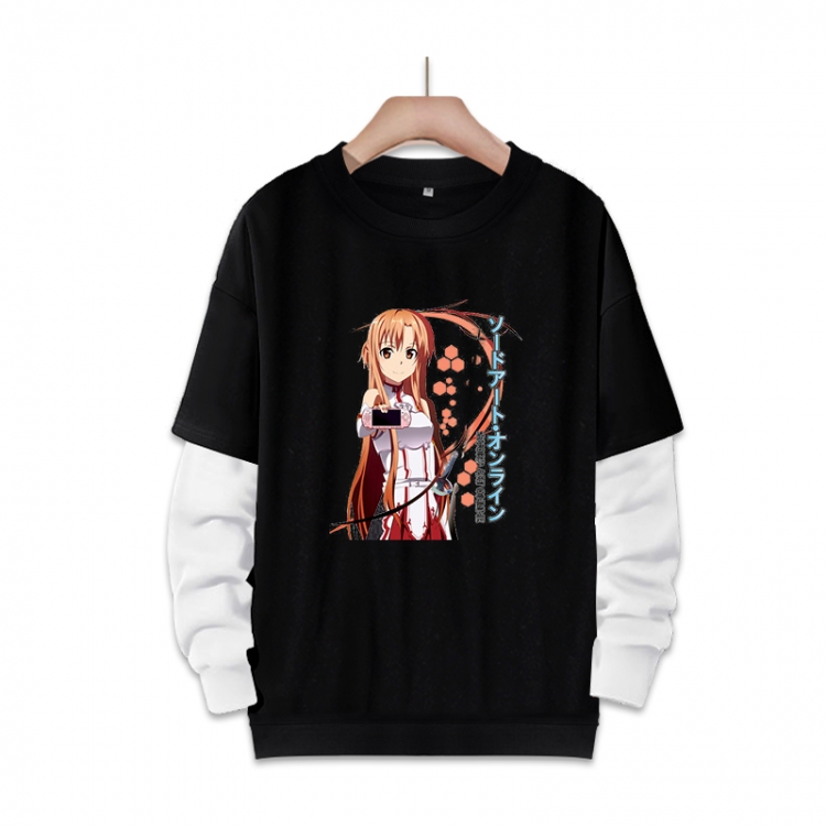 Sword Art Online Anime fake two-piece thick round neck sweater from S to 3XL