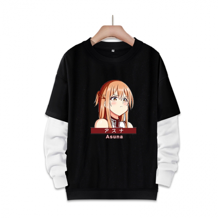 Sword Art Online Anime fake two-piece thick round neck sweater from S to 3XL