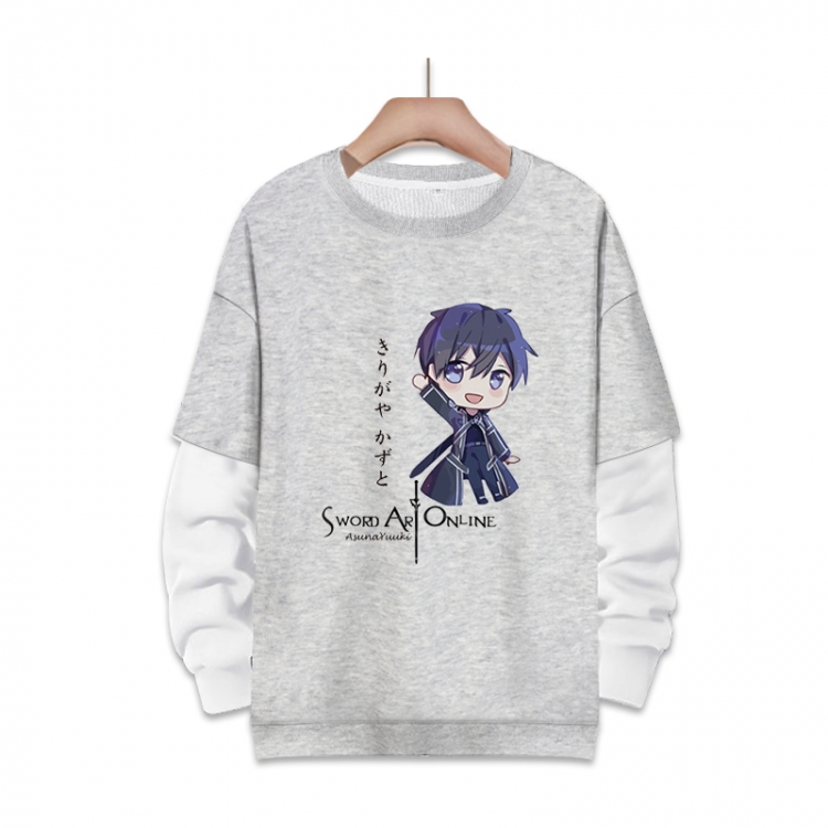 Sword Art Online Anime fake two-piece thick round neck sweater from S to 3XL