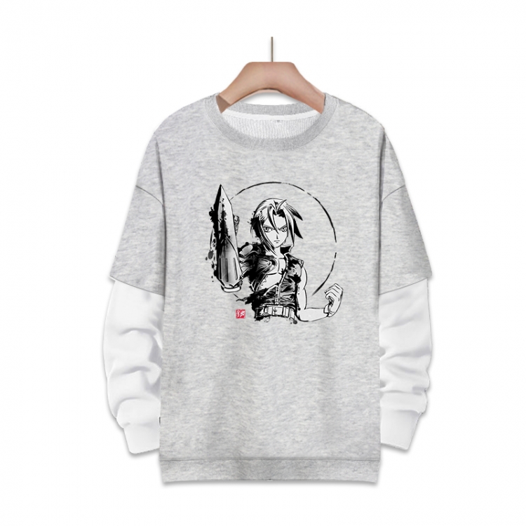 Fullmetal Alchemist Anime fake two-piece thick round neck sweater from S to 3XL