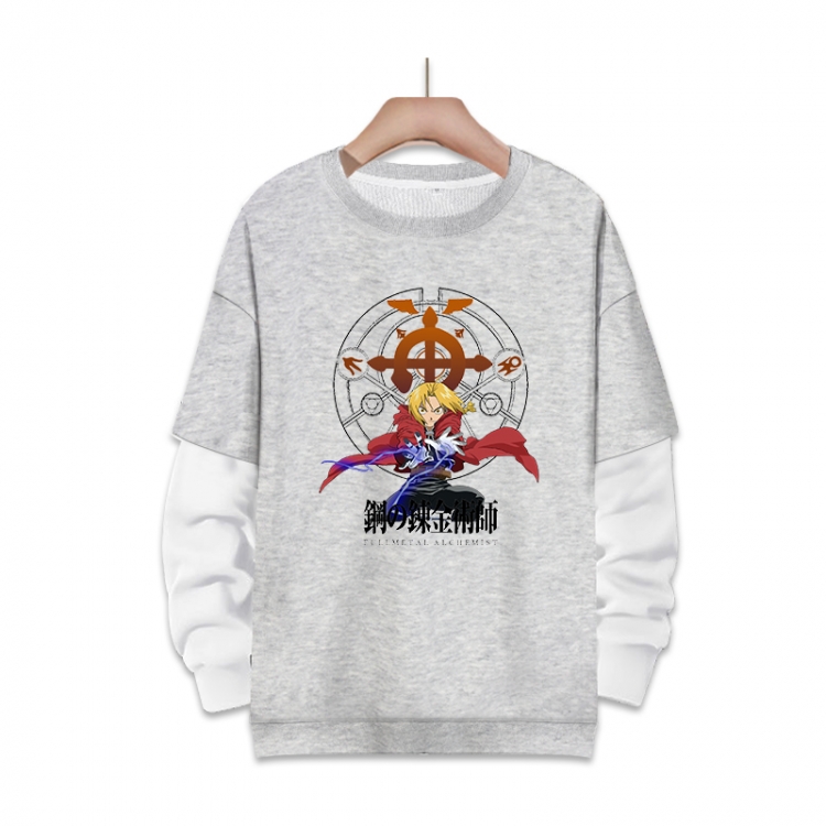 Fullmetal Alchemist Anime fake two-piece thick round neck sweater from S to 3XL